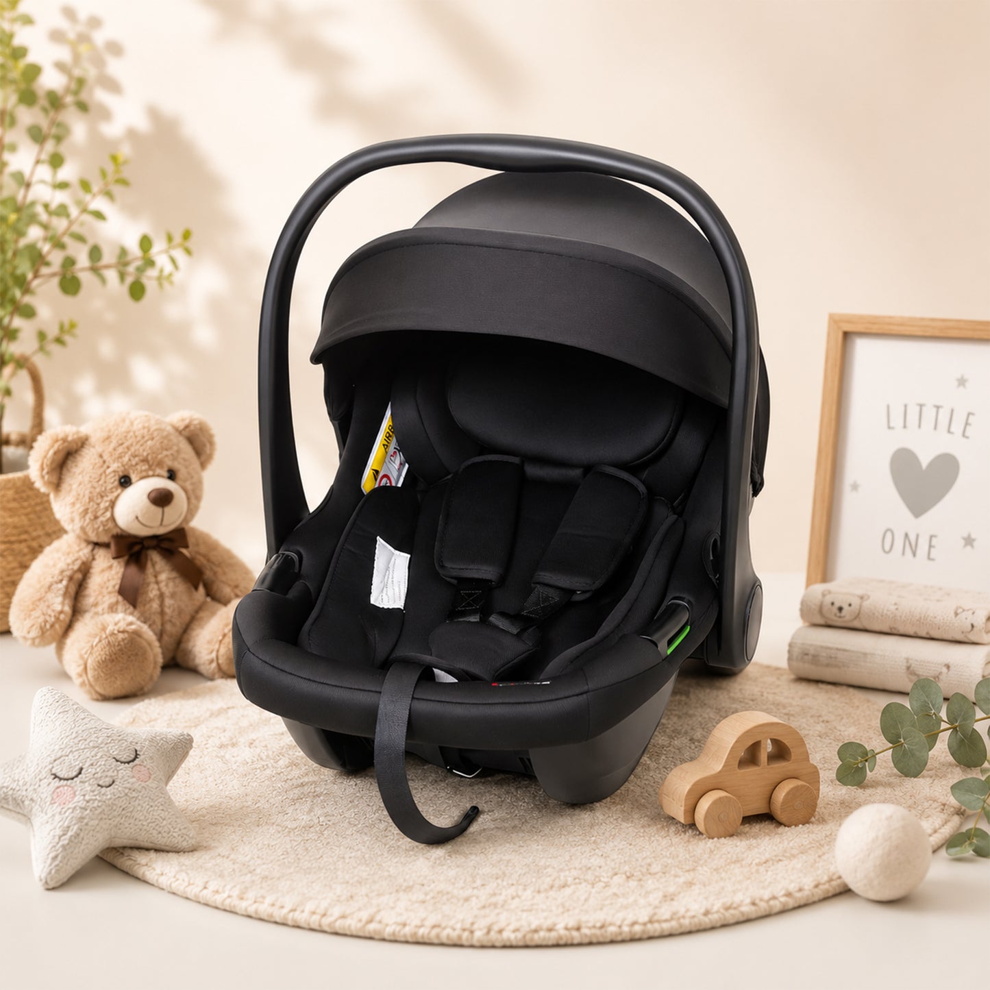 TINNIES INFANT BABY CARRIER CAR SEAT BLACK