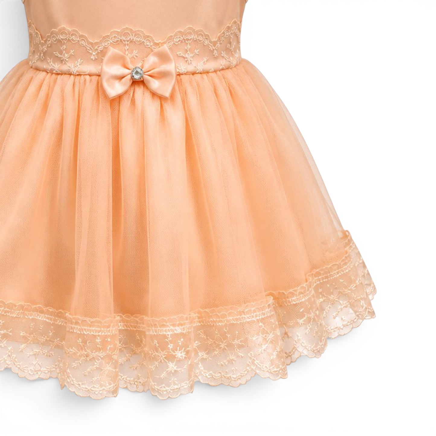PeachBOW LACE BABY GIRL FANCY FROCK GIFT SET