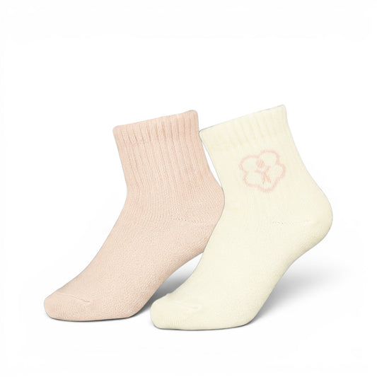 PINK & WHITE SIMPLE ANKLE GIRL SOCKS PK-2