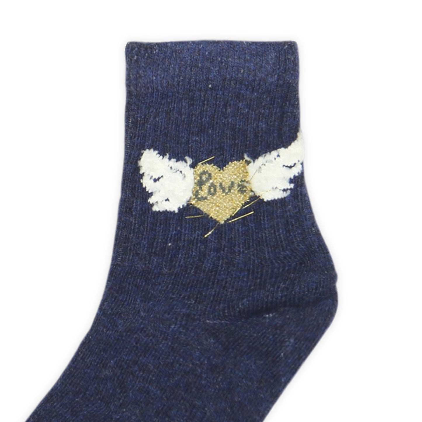 DARK NAVY WINGED HEART GIRL SOCKS