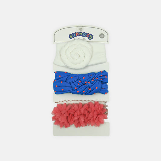 HEAD BAND PK-3 BLUE POLKA DOT
