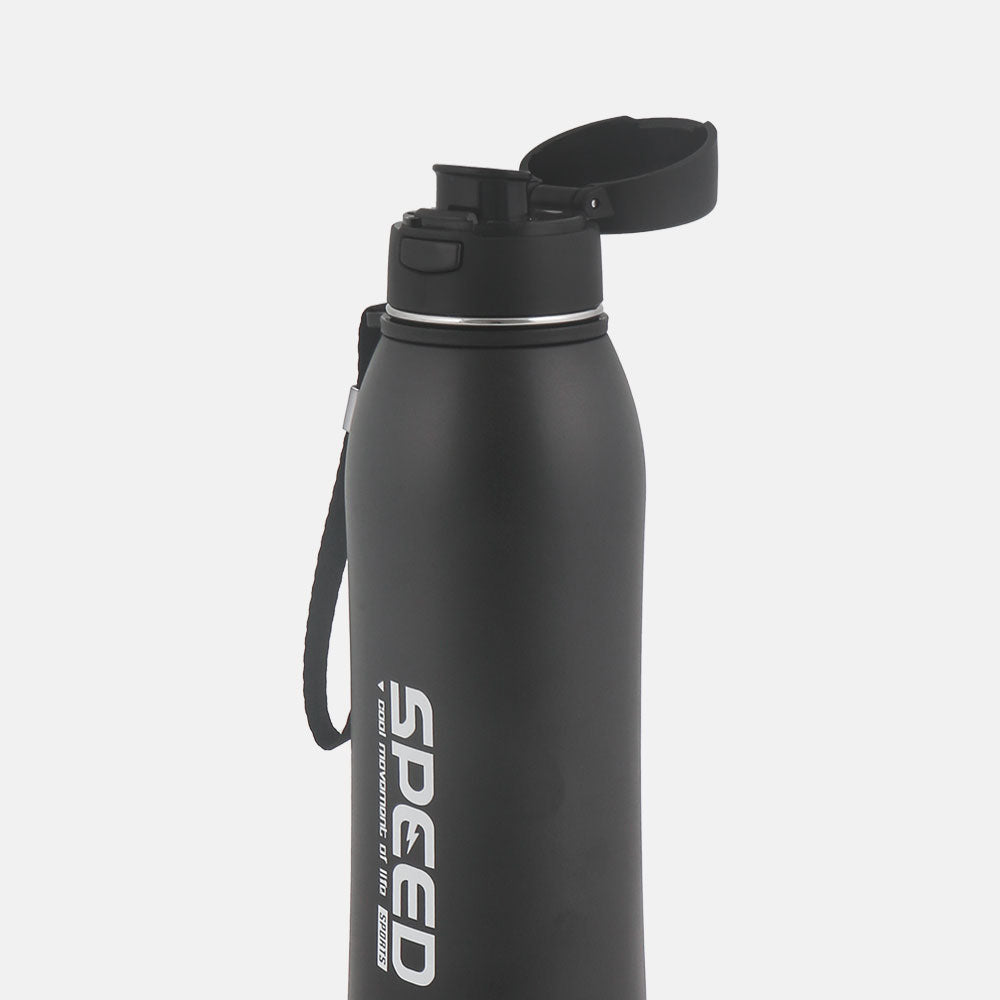 STEEL WATER BOTTLE 800 ML BLACK SPEED