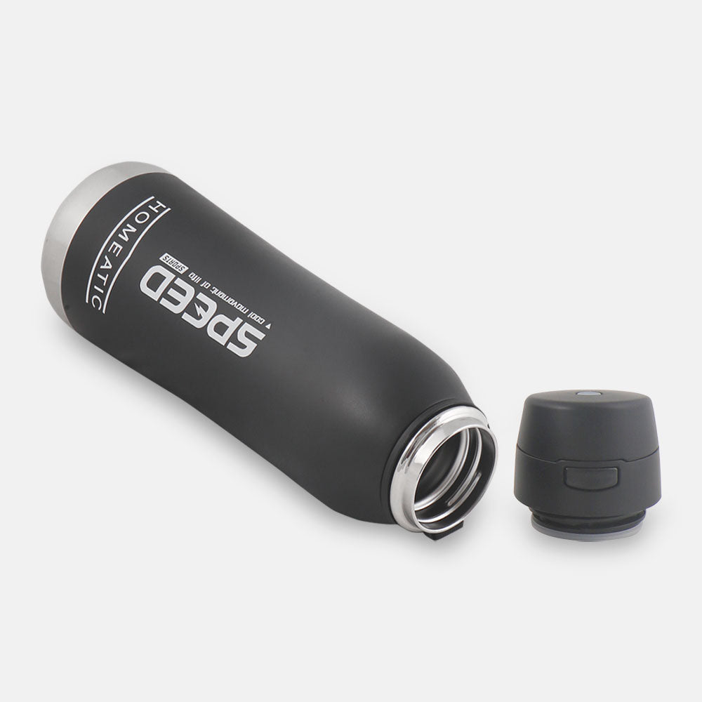 STEEL WATER BOTTLE 800 ML BLACK SPEED
