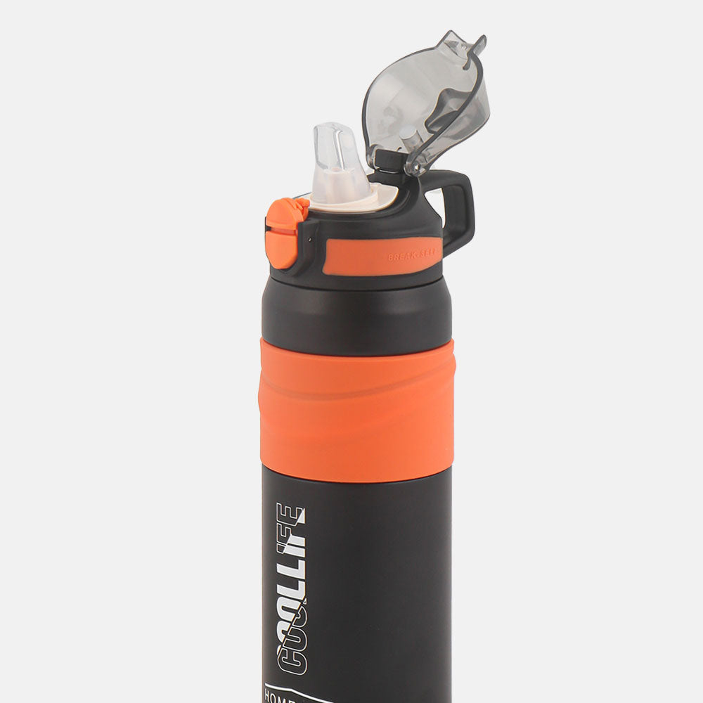 STEEL WATER BOTTLE 650 ML BLACK SPORTS