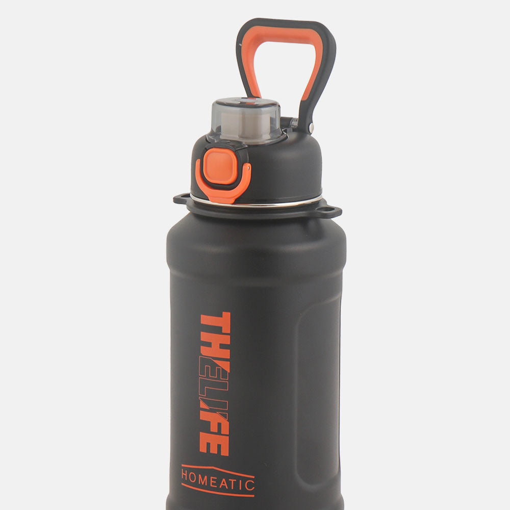 STEEL WATER BOTTLE 1000 ML BLACK SPORTS