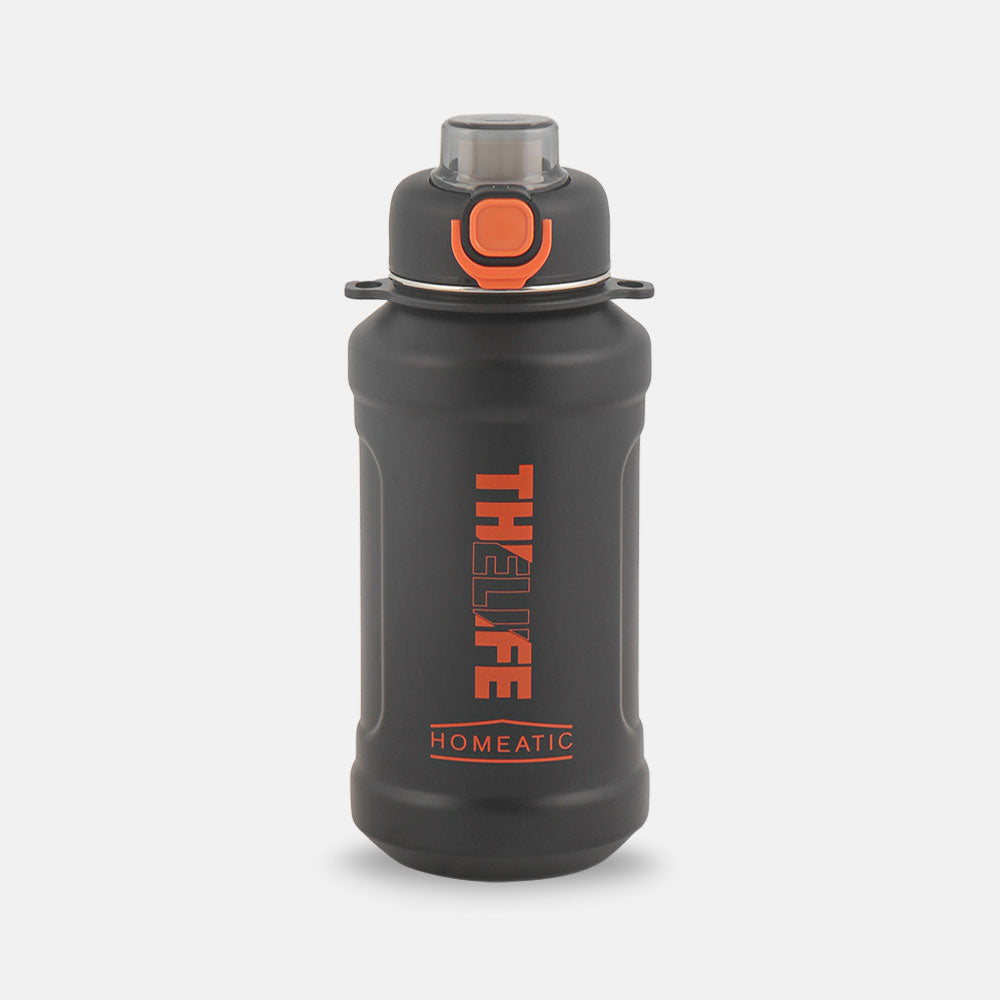 STEEL WATER BOTTLE 1000 ML BLACK SPORTS