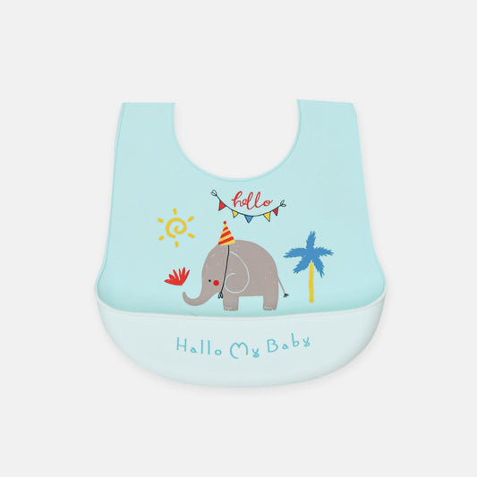 Mint Party Elephant Silicone Bib