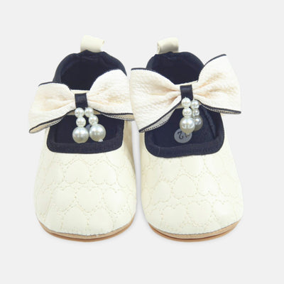 White Pearl Bow Pre Walker