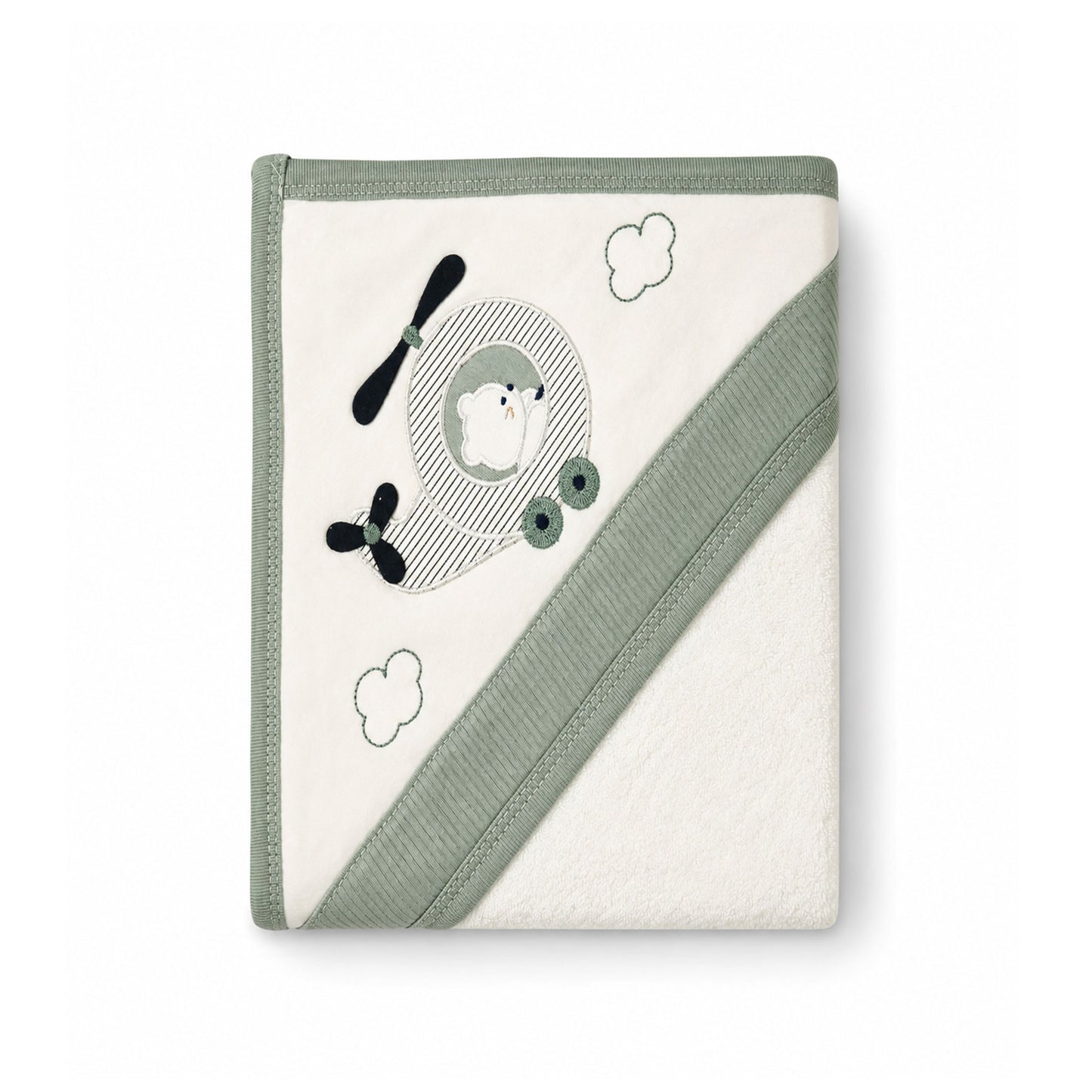 HELICOPTER TEDDY HOODED BATH TOWEL