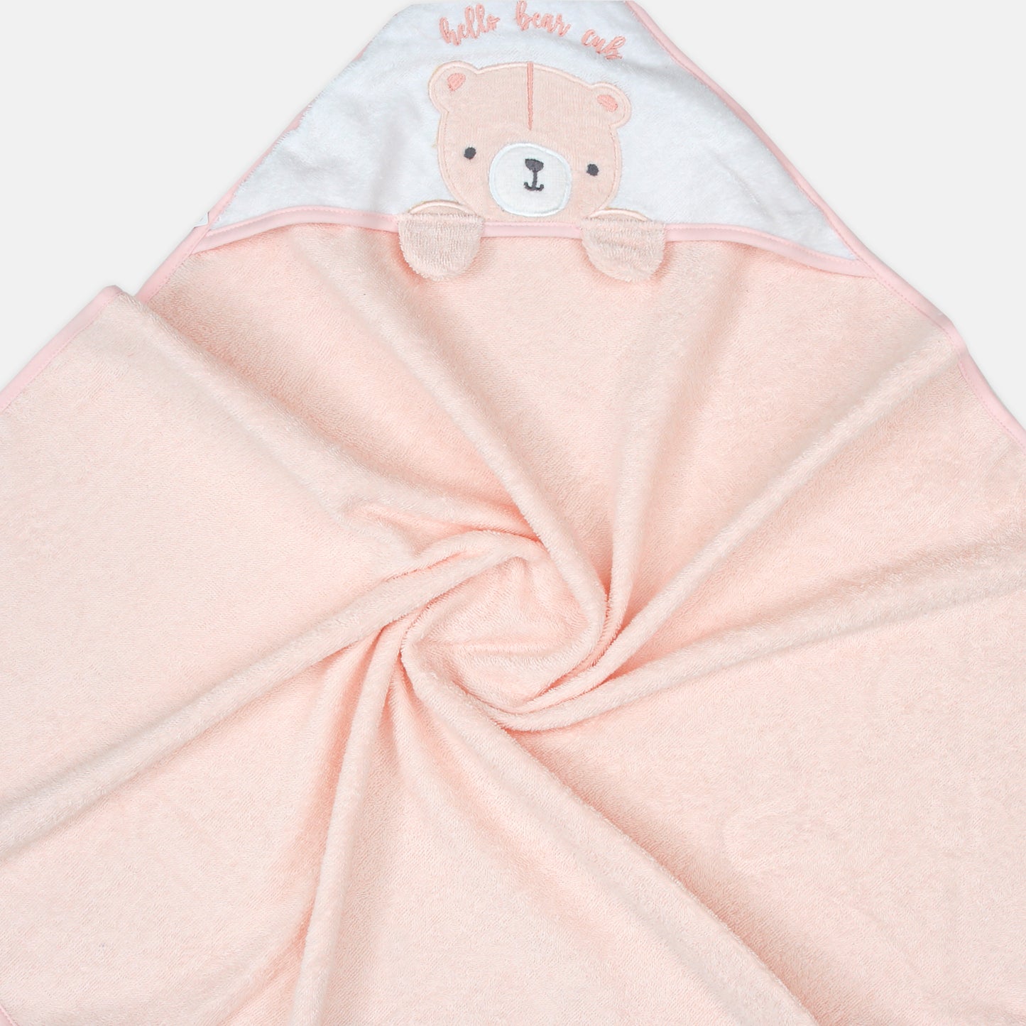 BATH TOWEL W/FACE TOWEL HELLO BEAR HOODED