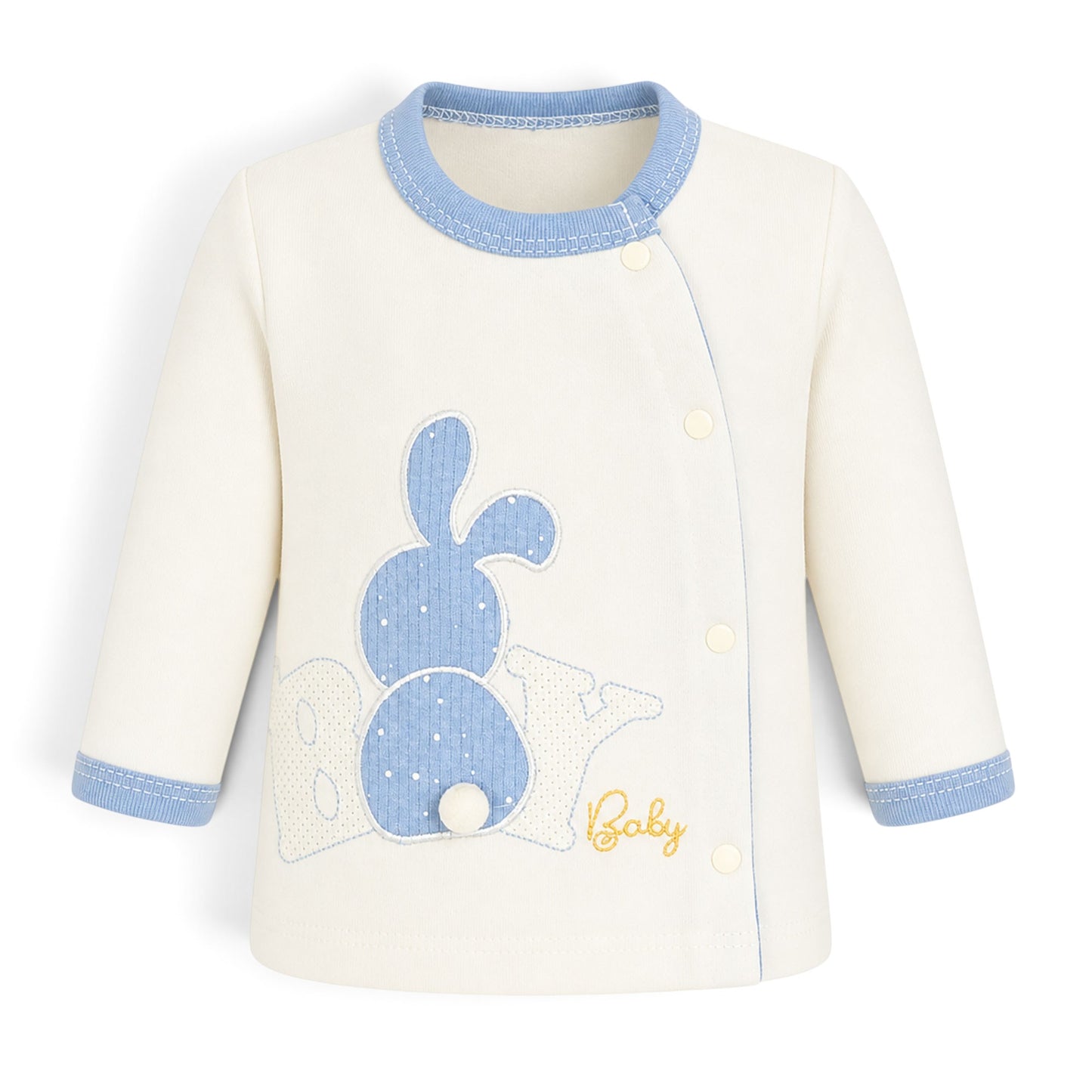 CREAM AND BLUE BUNNY BABY BOY GIFT SET