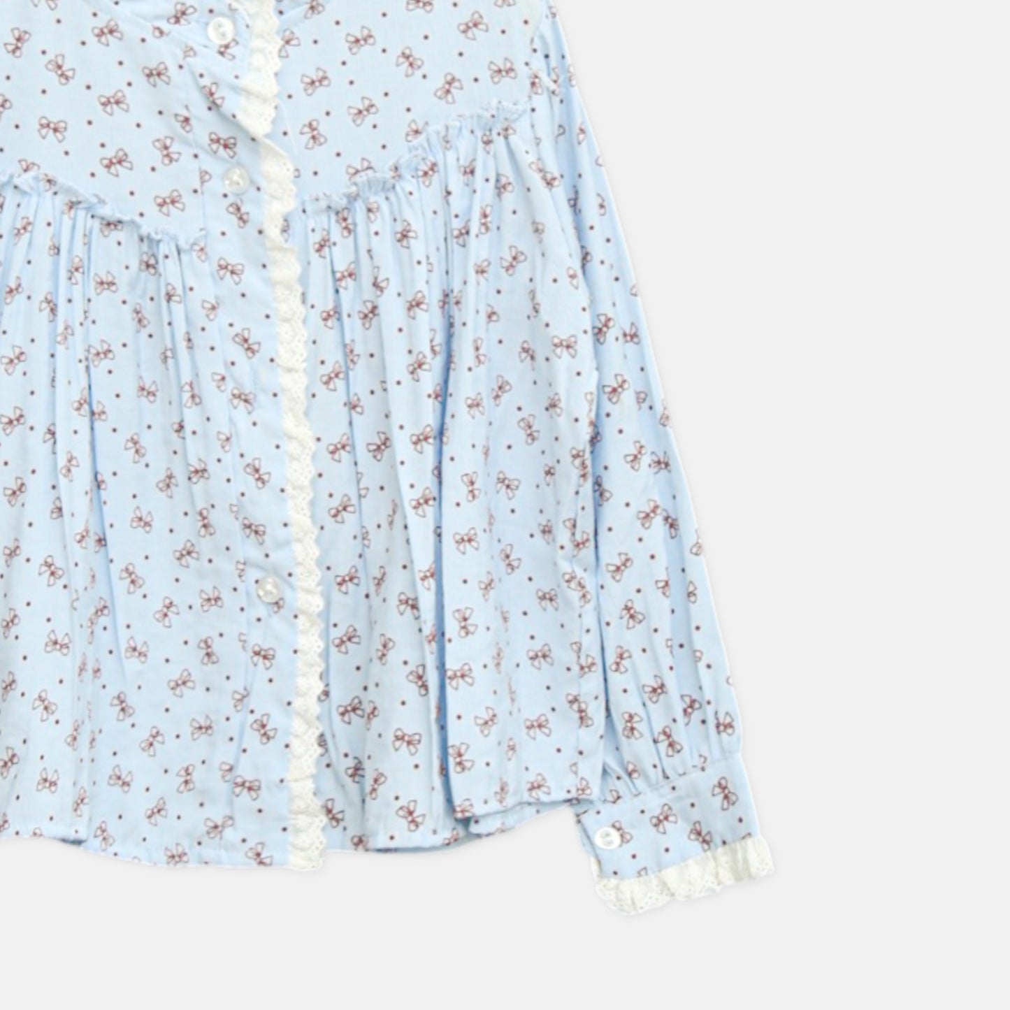 Blue Bow Print Top