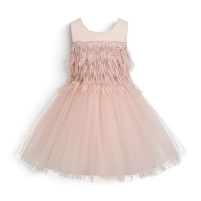 BABY GIRL BLUSH PINK FRINGE PARTY DRESS