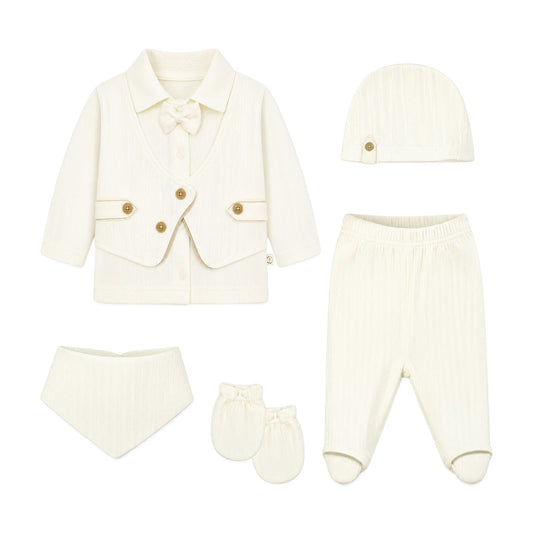 CREAM BEAR POCKET BABY BOY GIFT SET