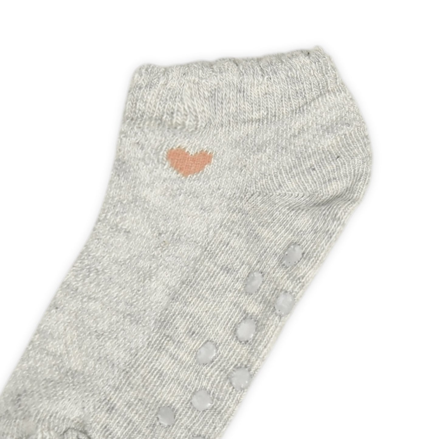 GREY & PINK ANKLE GIRL SOCKS PK-2