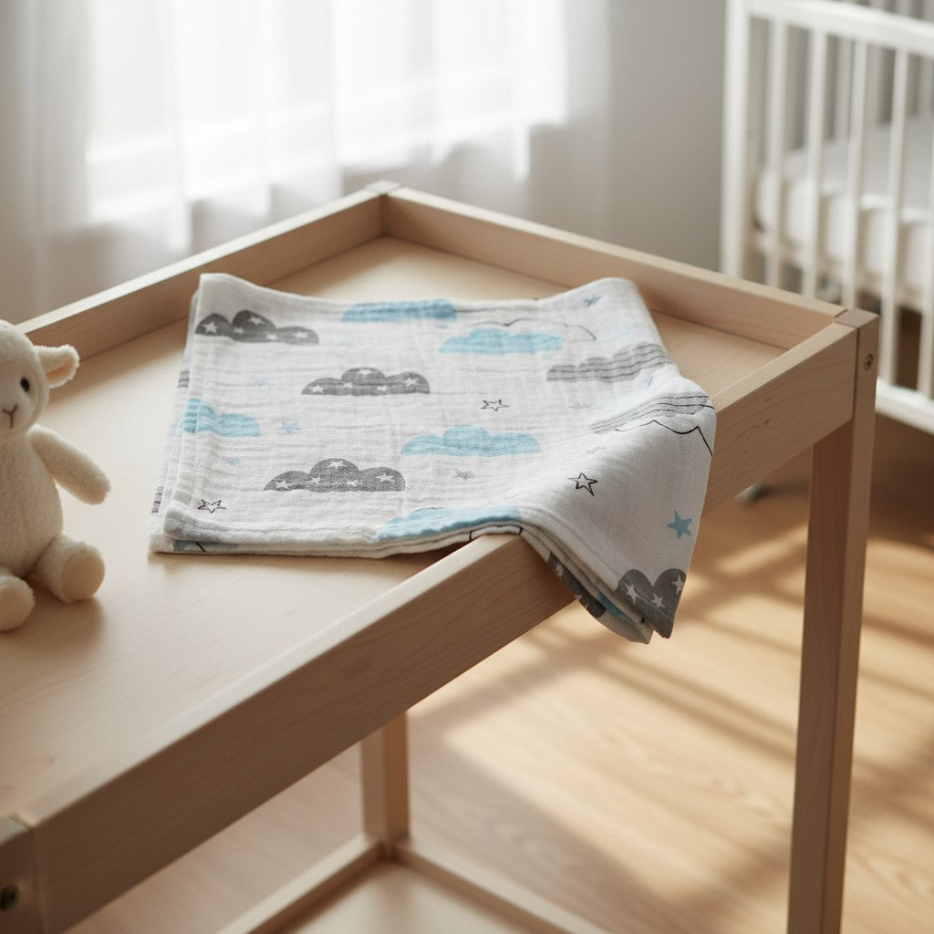 MUSLIN WRAPPING SHEET - CLOUD