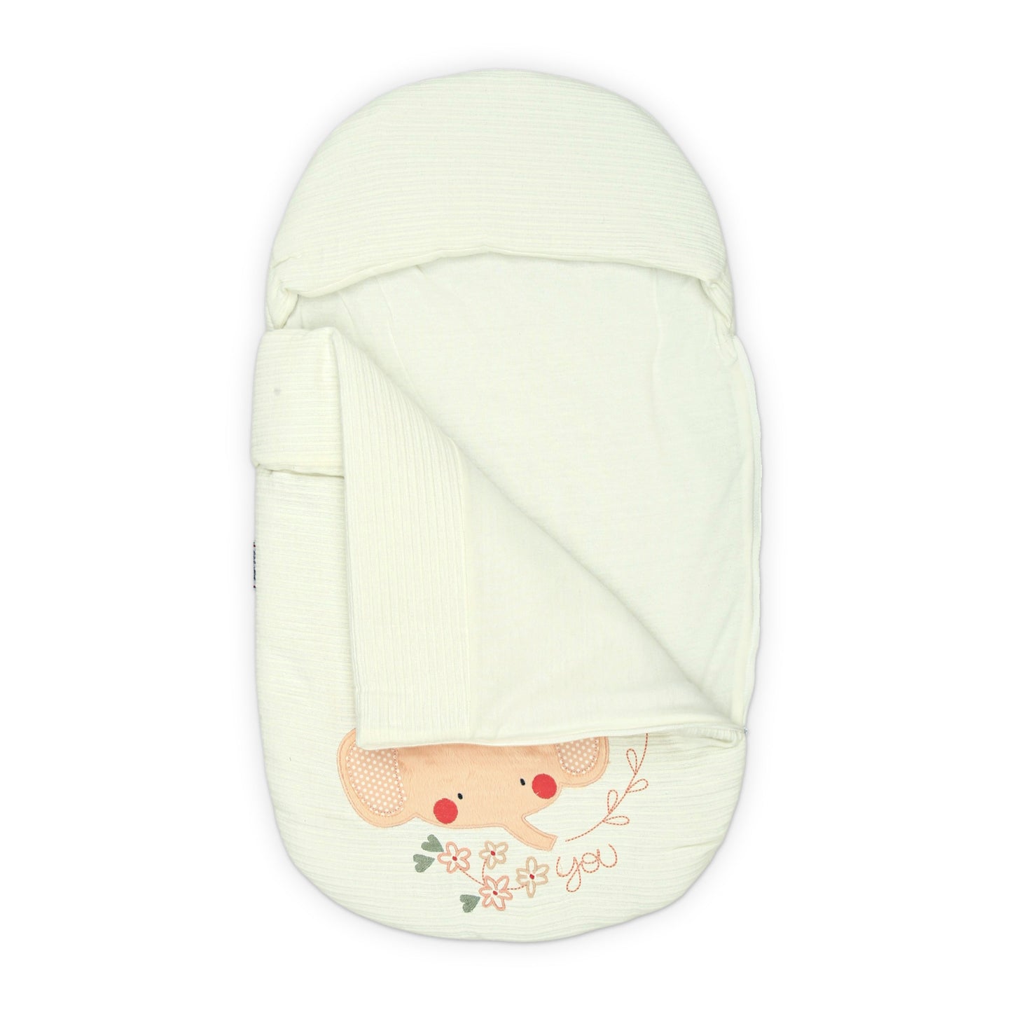 OFF-WHITE ELEPHANT APPLIQUE HOODED CARRY NEST
