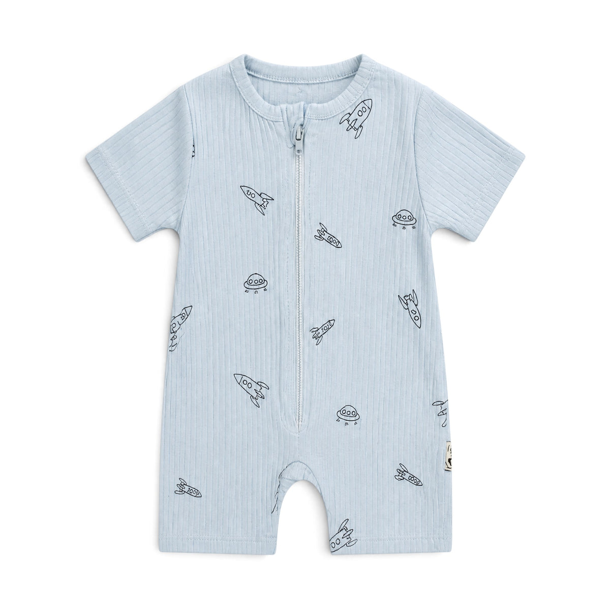 LIGHT BLUE SPACE PRINT ROMPER
