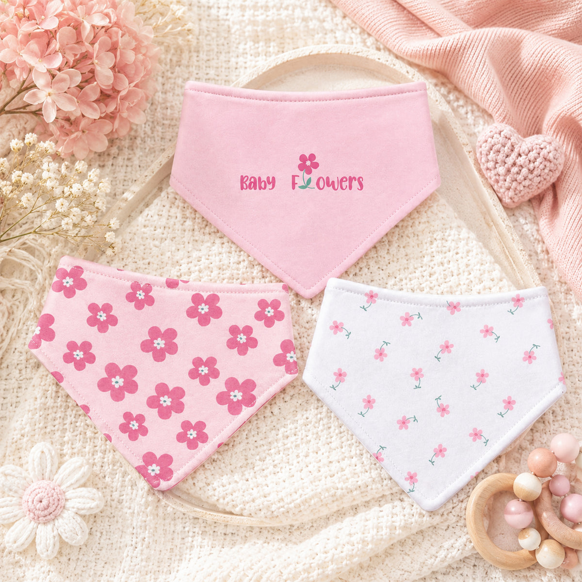 BABY FLOWER BIBS PK-3