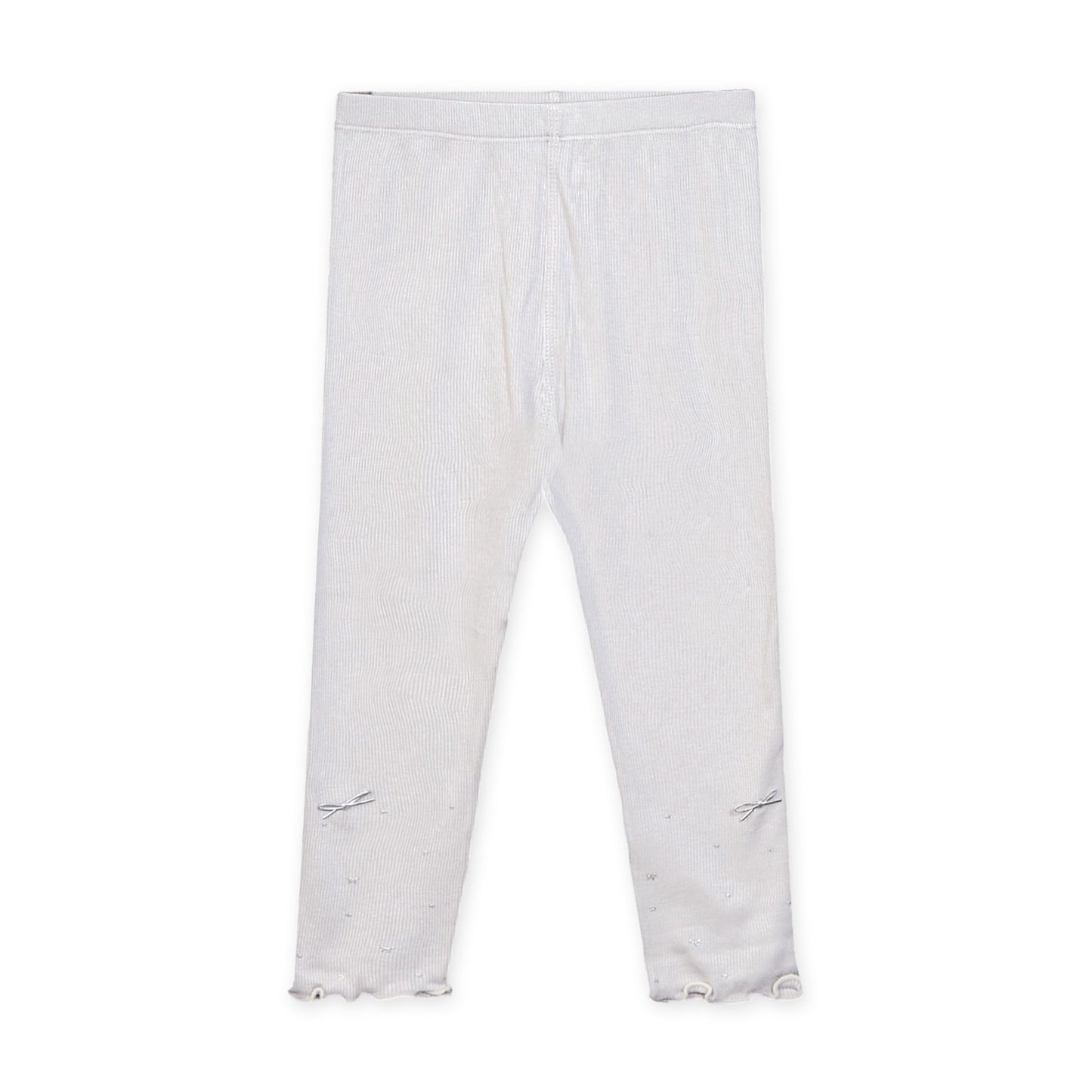OFF-WHITE RIBBED BOW TROUSERS