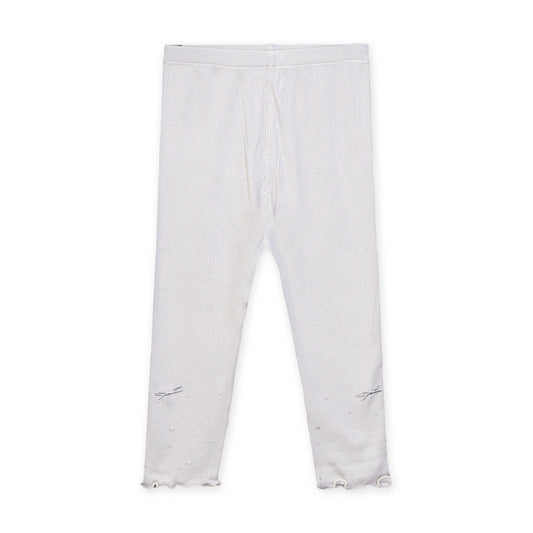OFF-WHITE RIBBED BOW TROUSERS