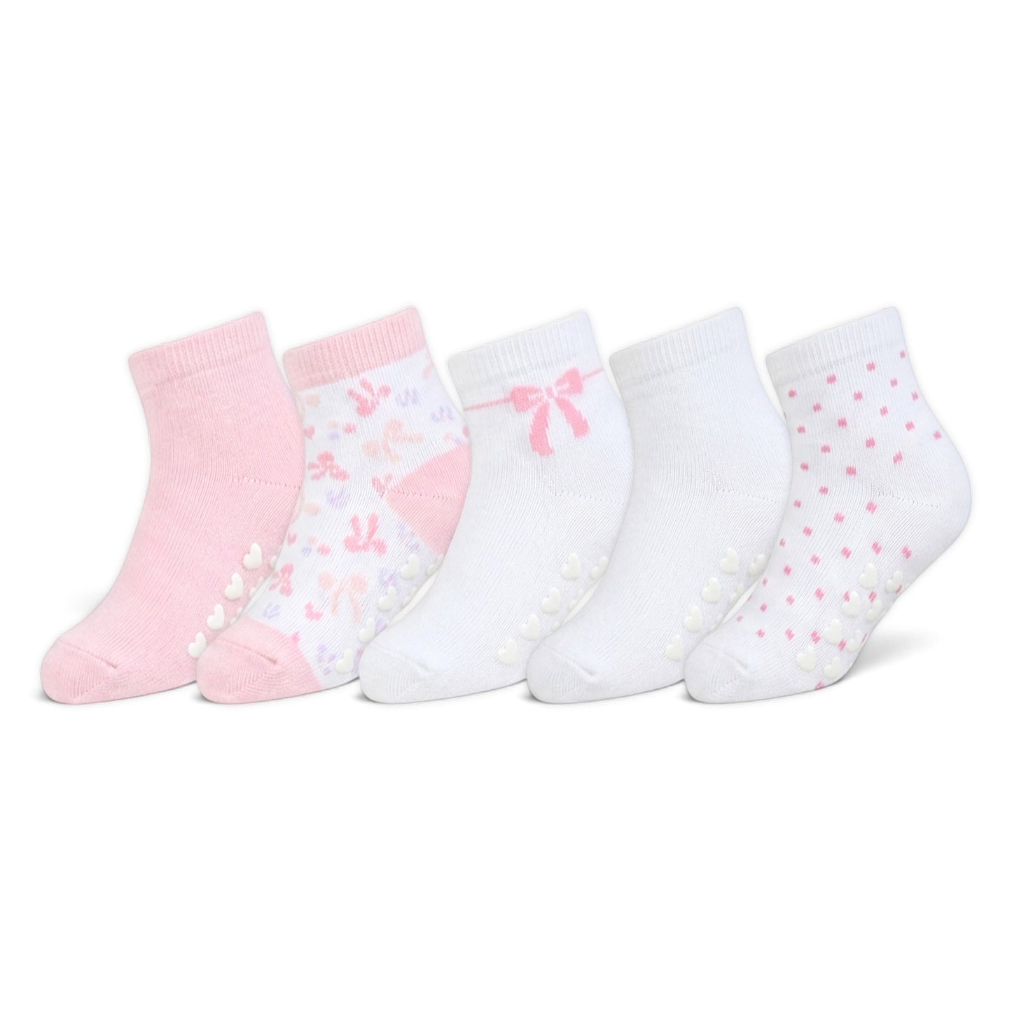 HEART GRIP BABY GIRL SOCKS PK-5