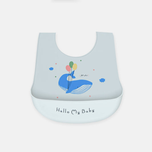 Grey Whale Fun Silicone Bib