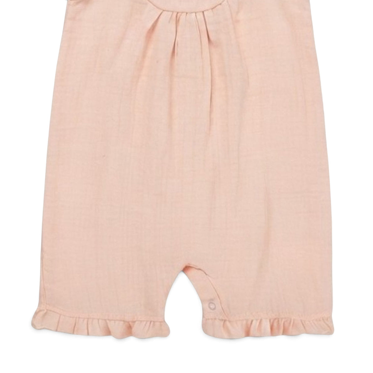 PEACH MUSLIN RUFFLE GIRL ROMPER