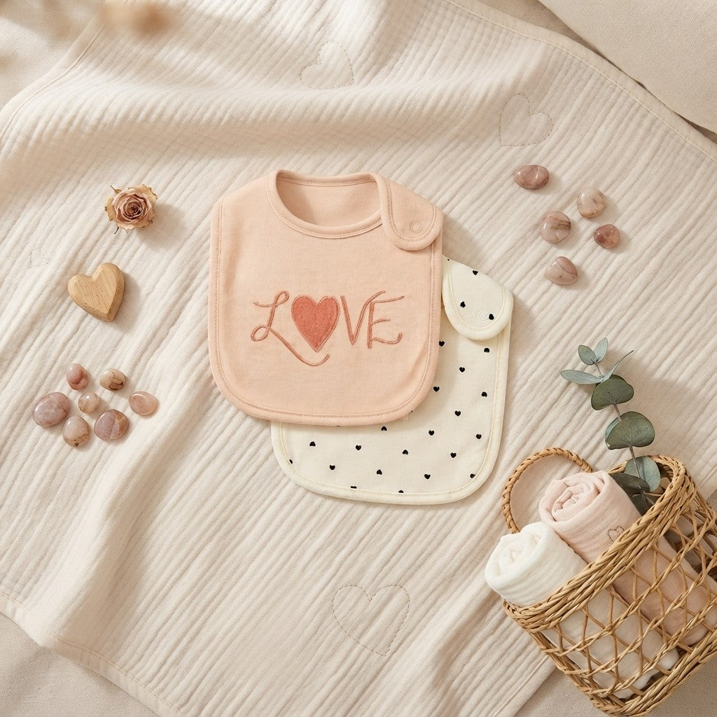 "LOVE" BABY BIBS PK-2