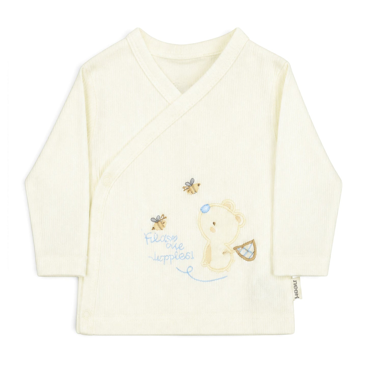 LIGHT BLUE AND WHITE "FOLLOW ME HUPPIES!" BEAR BABY BOY GIFT SET