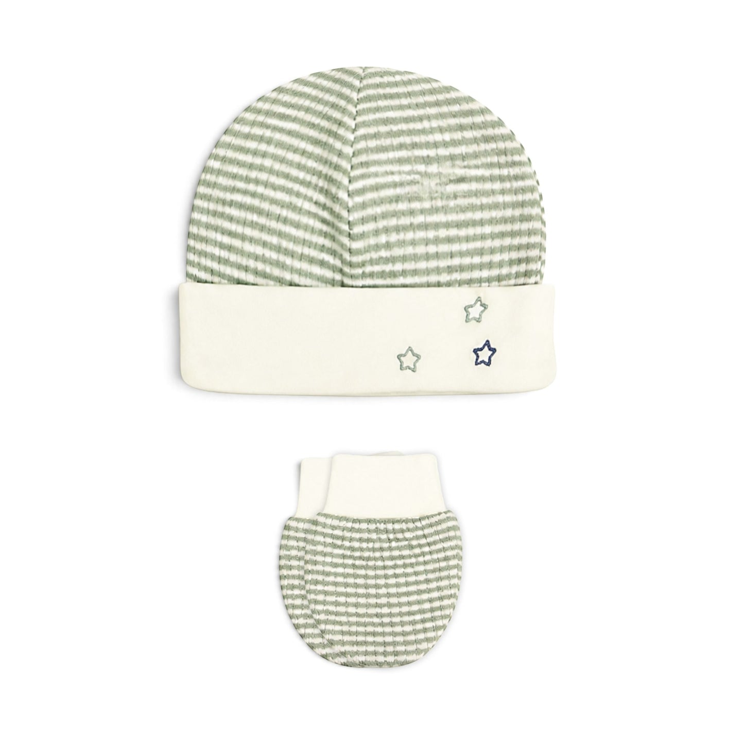 SAGE GREEN STRIPED BEAR BABY BOY GIFT SET