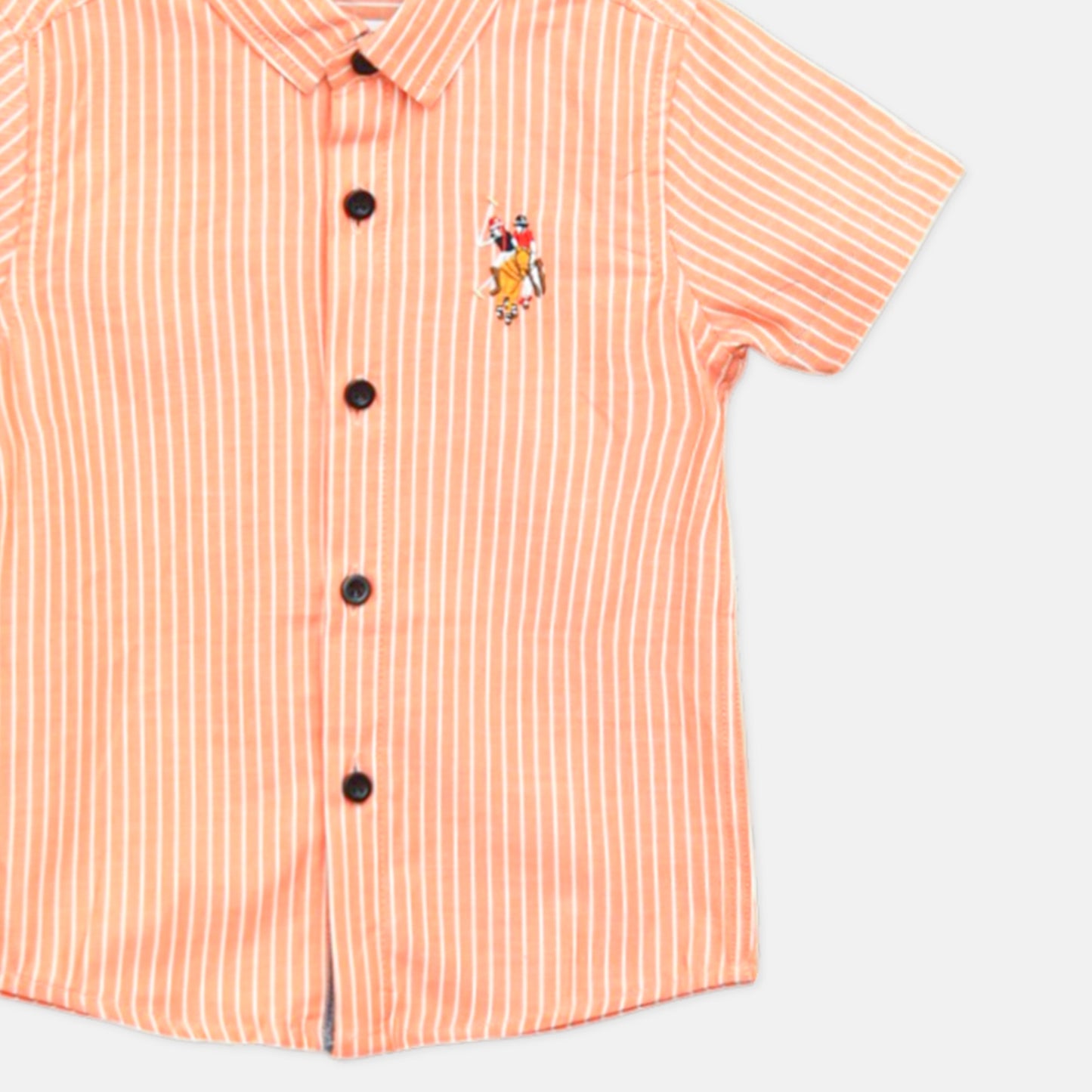 Orange Striped Stretch Shirt