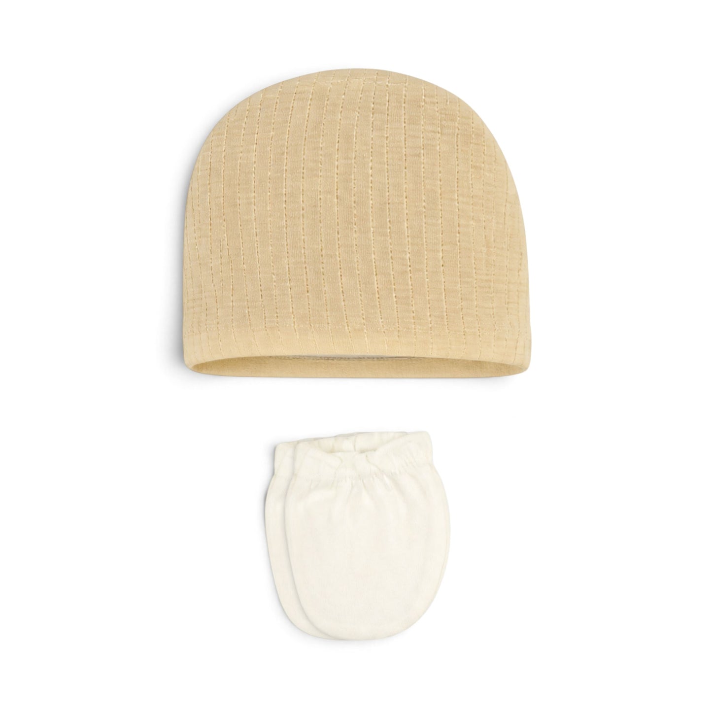 CREAM AND KHAKI VEST-STYLE GENTLEMAN BABY BOY GIFT SET