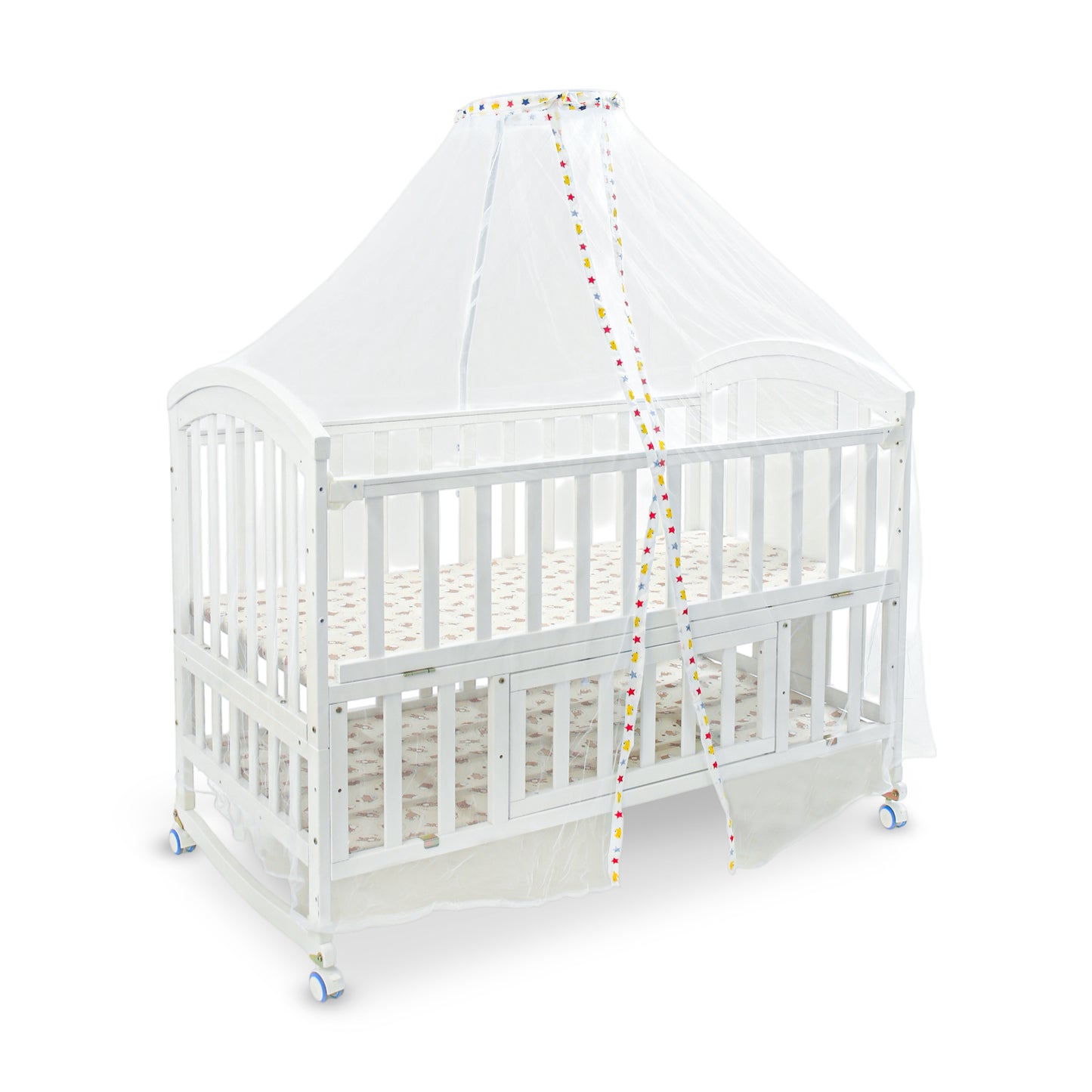 BABY WOODEN COT WHITE COZY DREAMER CONVERTIBLE