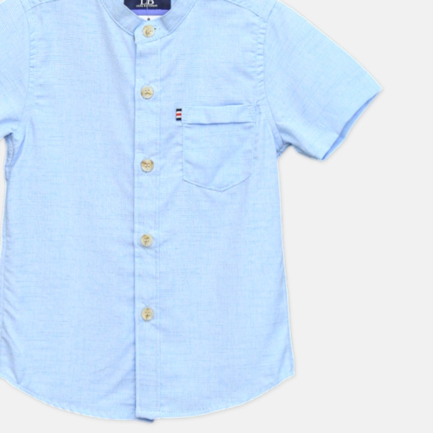 Sky Blue Striped Mandarin Shirt