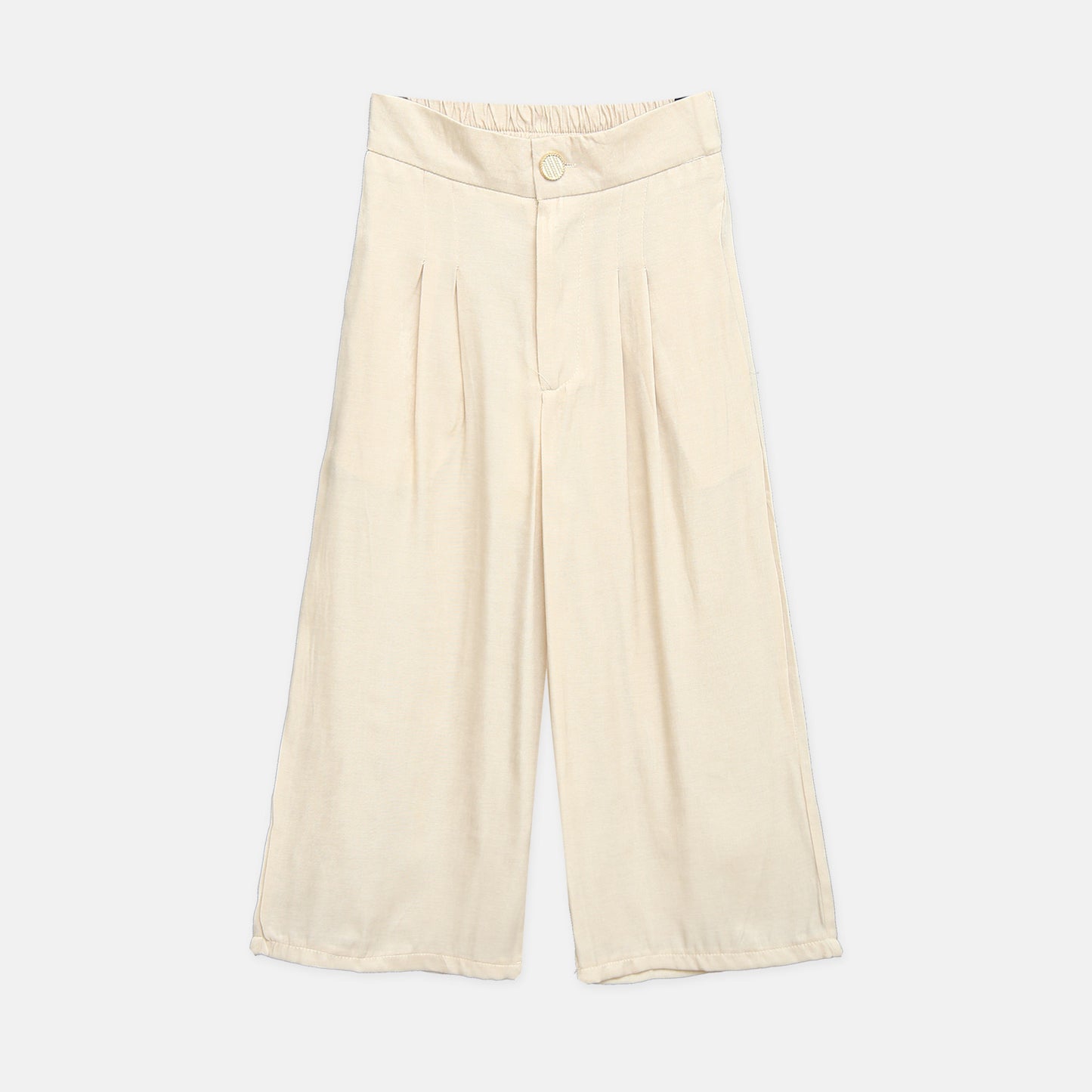 Beige Wide-Leg Trousers