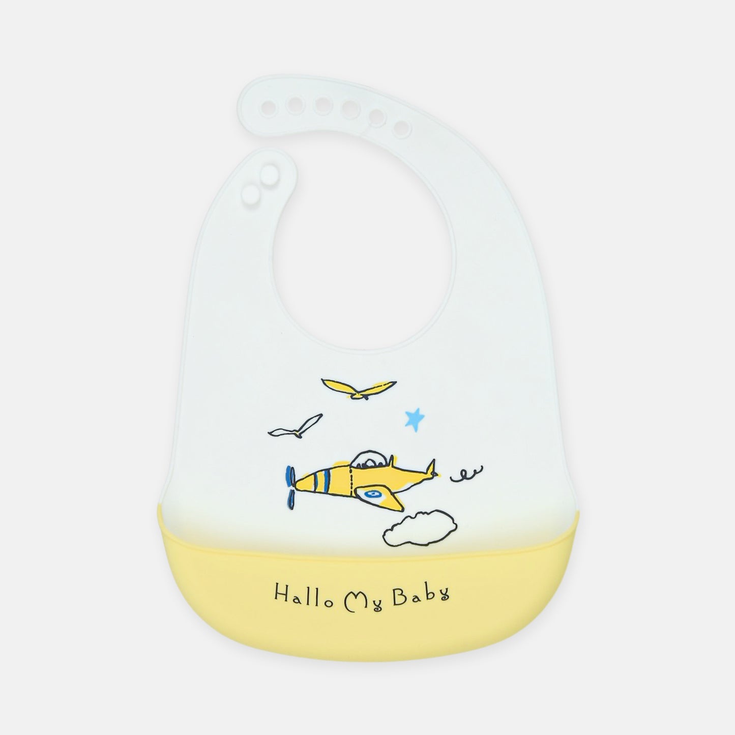 Yellow Giraffe Silicone Pocket Bib