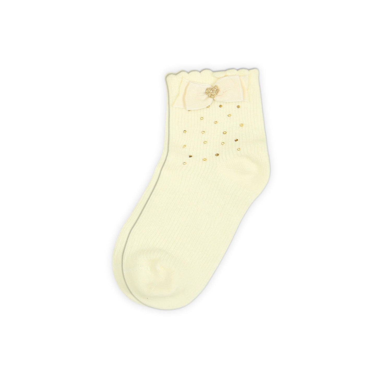WHITE BOW AND STONE GIRL SOCKS