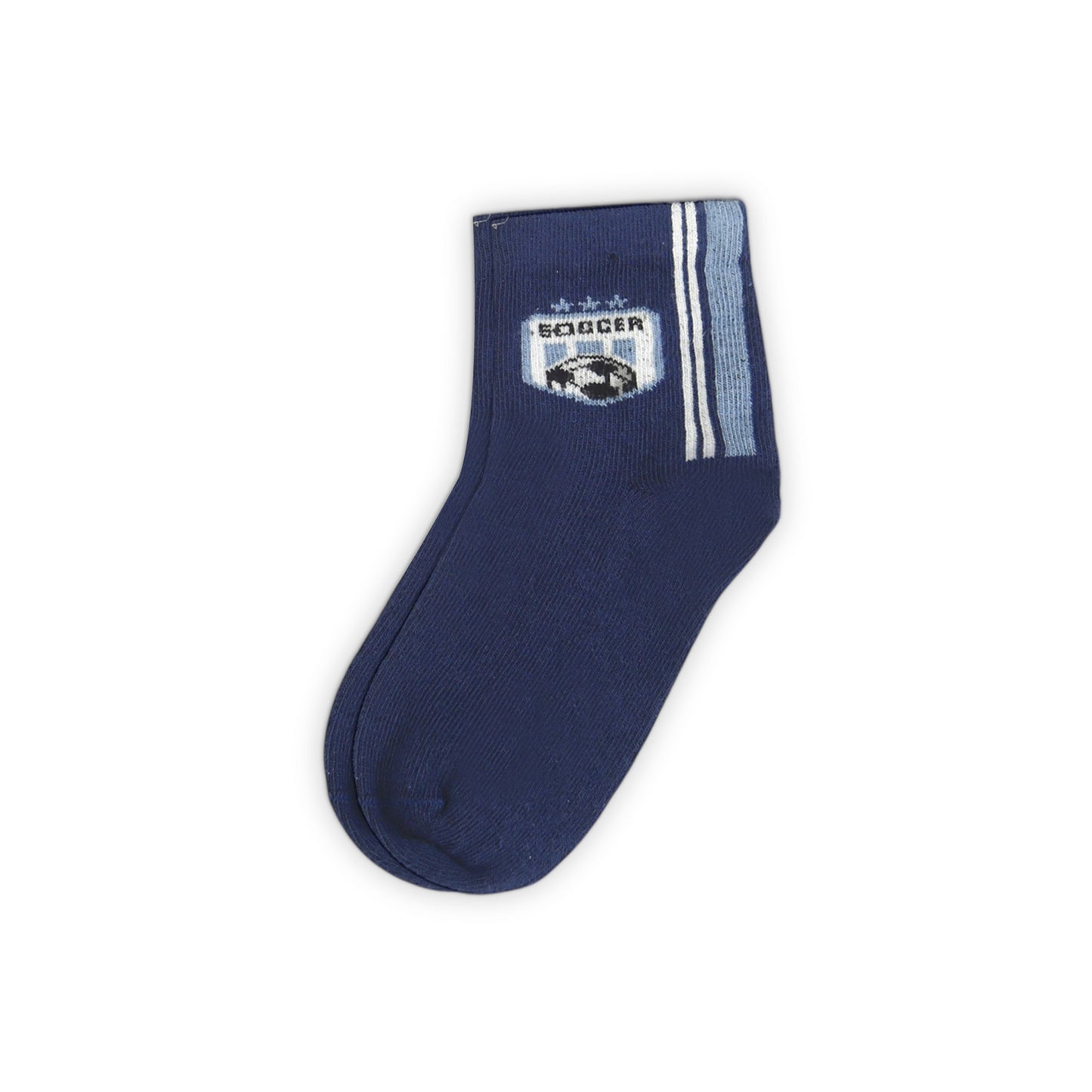 SOCCER THEMED BLUE ANKLE BOY SOCKS