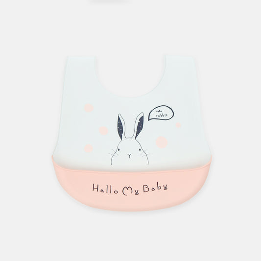 Minimalist White Bunny Silicone Bib