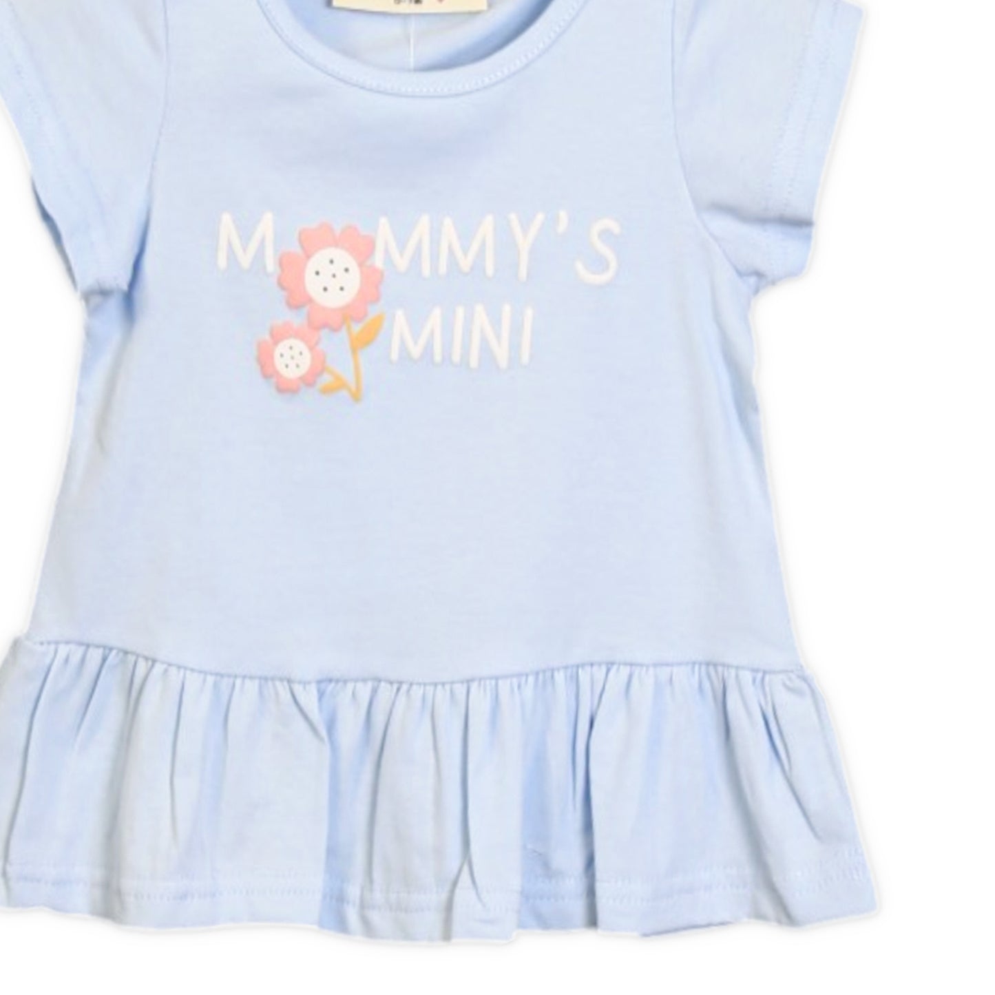 MOMMY'S MINI BLUE PEPLUM T-SHIRT