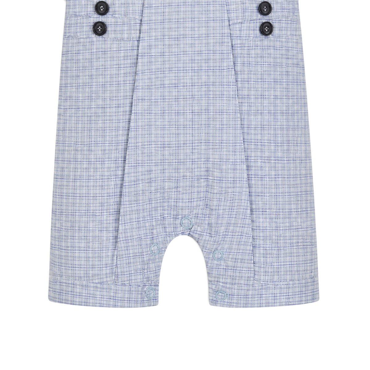 BLUE & WHITE CHECKED COLLARED BOY ROMPER