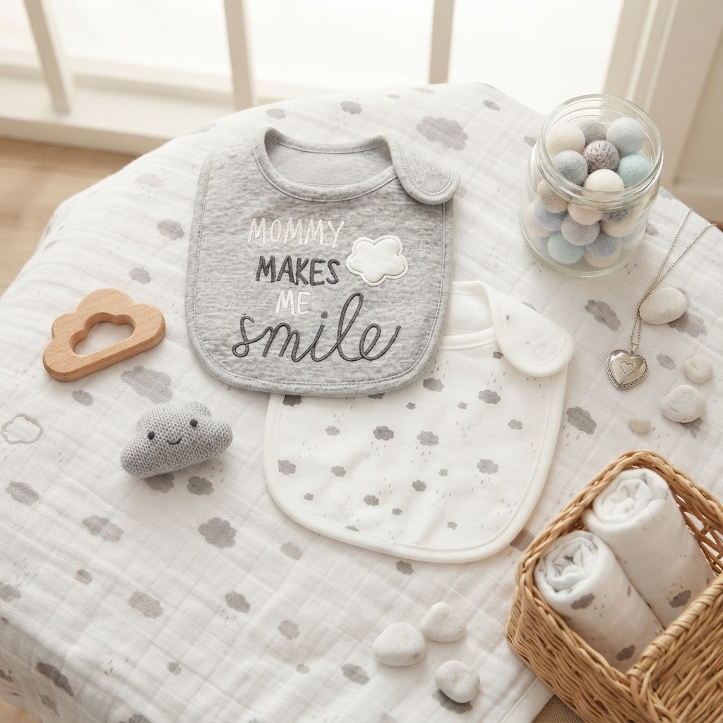 CLOUD PRINT BIBS PK-2
