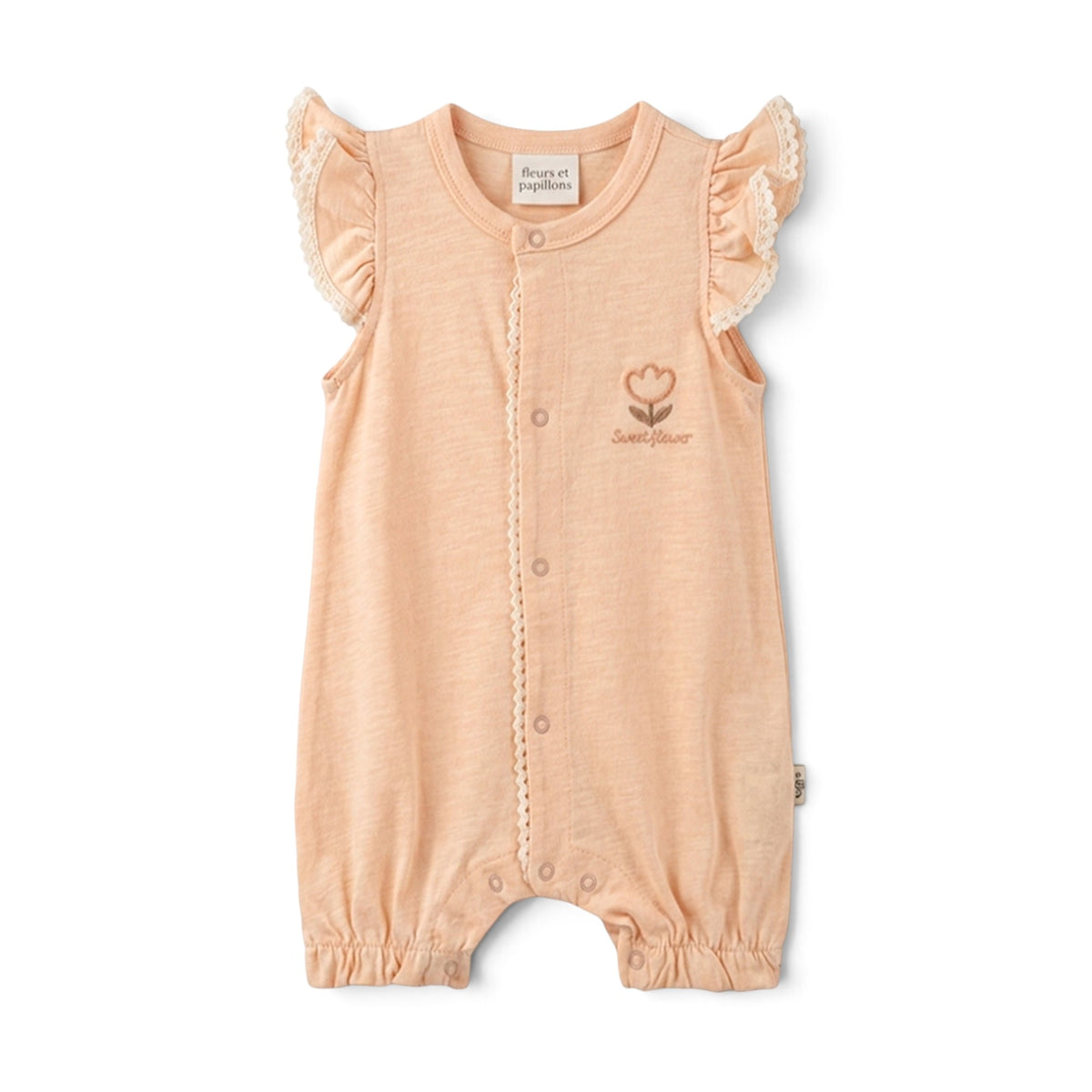 PEACH "SWEET FLOWER" ROMPER