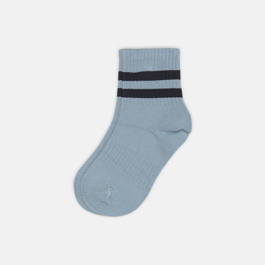 BOY SOCKS SLATE TWIN STRIPE