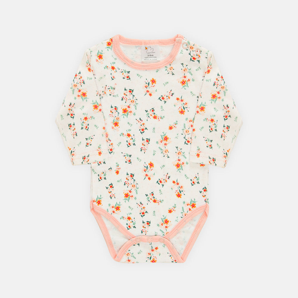 BABY GIRLS GIFT SET WHITE AND PEACH FLORAL
