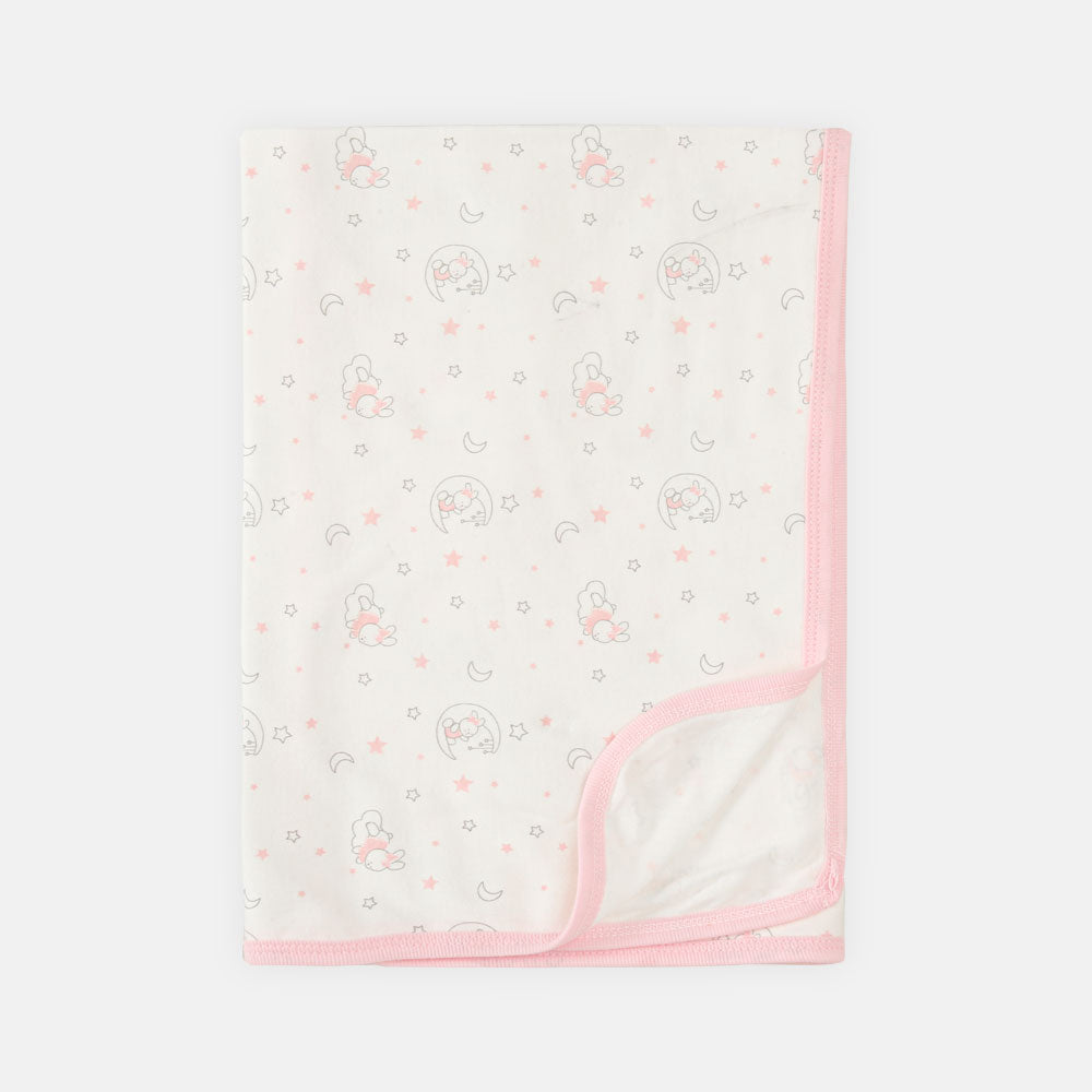 BABY GIRLS GIFT SET PINK AND WHITE PLAYING BUNNY