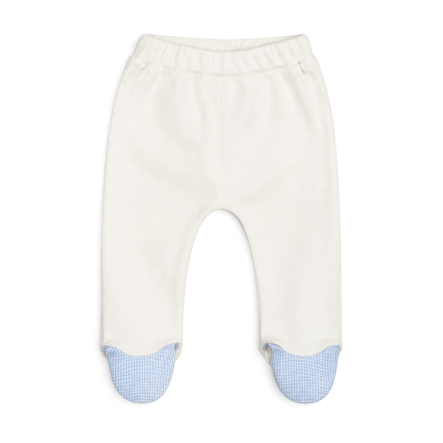 CREAM AND BLUE GINGHAM VEST BABY BOY GIFT SET