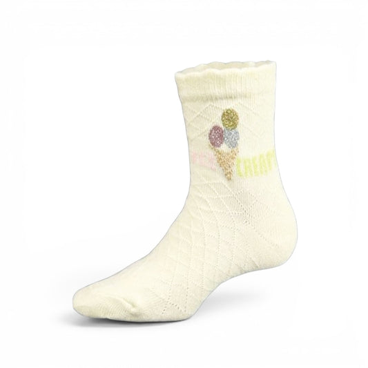 BABY OFF-WHITE ICE CREAM GIRL SOCKS PK-2