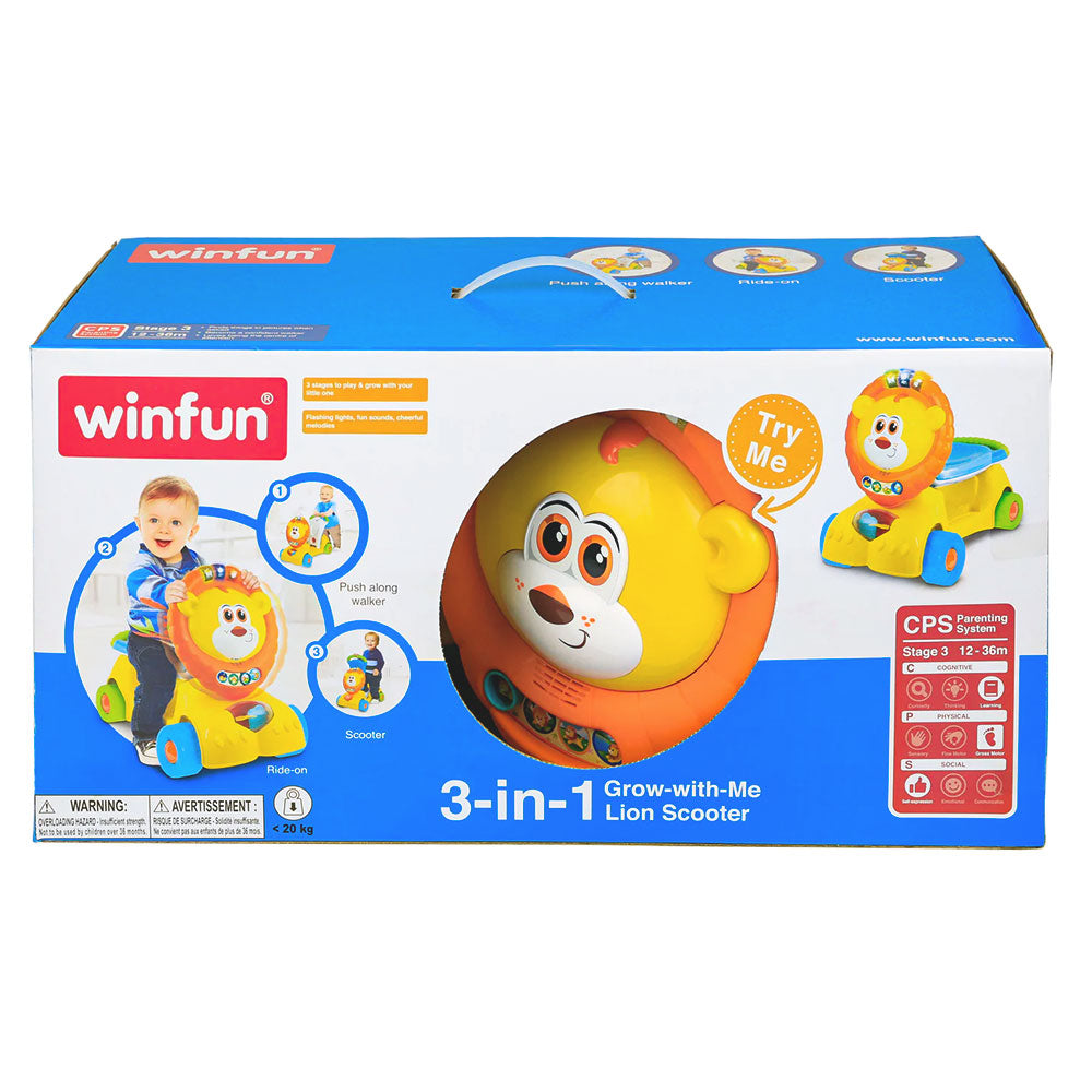 3 IN 1 GROW-WITH-ME LION SCOOTER